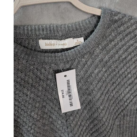 Bishop+young small womens comfy gray knit sweater Anthropologie wool cottagecore - Picture 5 of 9
